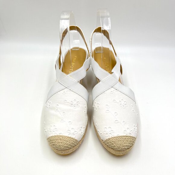 Talbots Womens Size 8 White Eyelet Espadrilles Wedges Heels Shoes - Picture 2 of 13